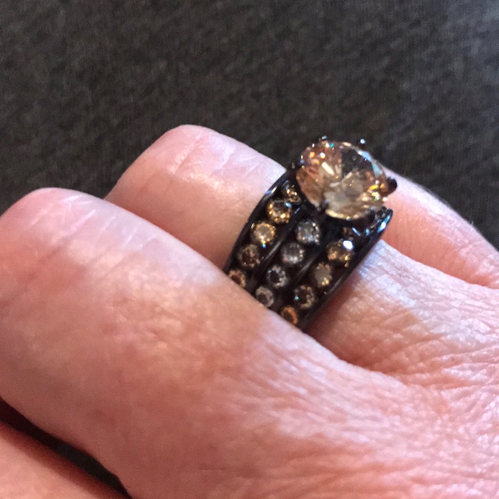 Chocolate colored Ring with Light Orange Stone!